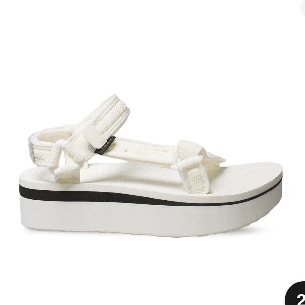 Teva Flatform Universal Mesh Print White Sandals New in Box Size 10 Evereve